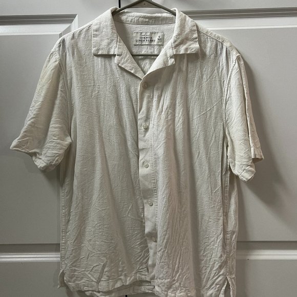 Abercrombie - Camp Collar Linen-Blend Shirt - Size Small - Picture 1 of 3